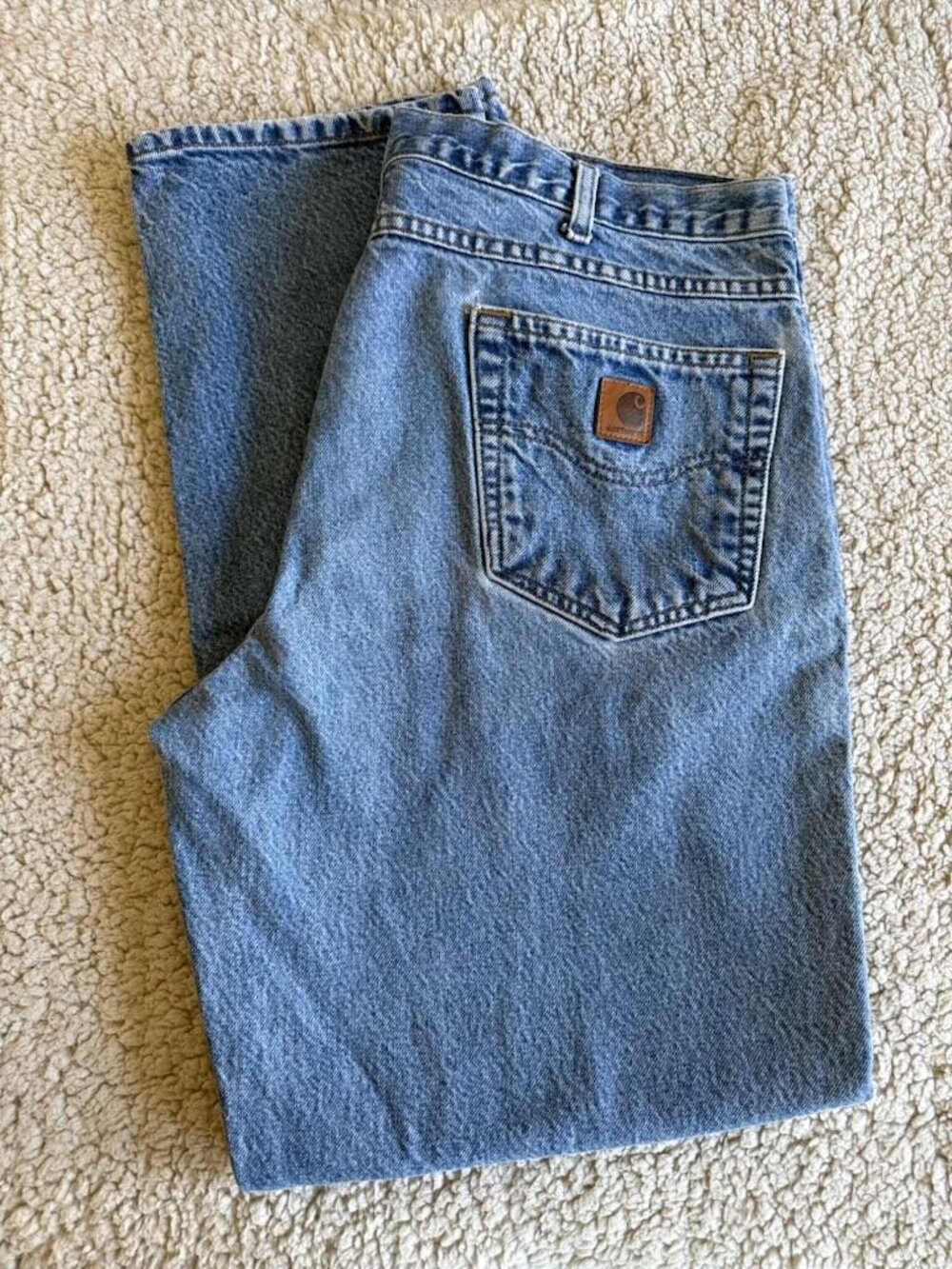 Carhartt Men's Relaxed Fit Classic Blue Denim Jeans 36 x 32